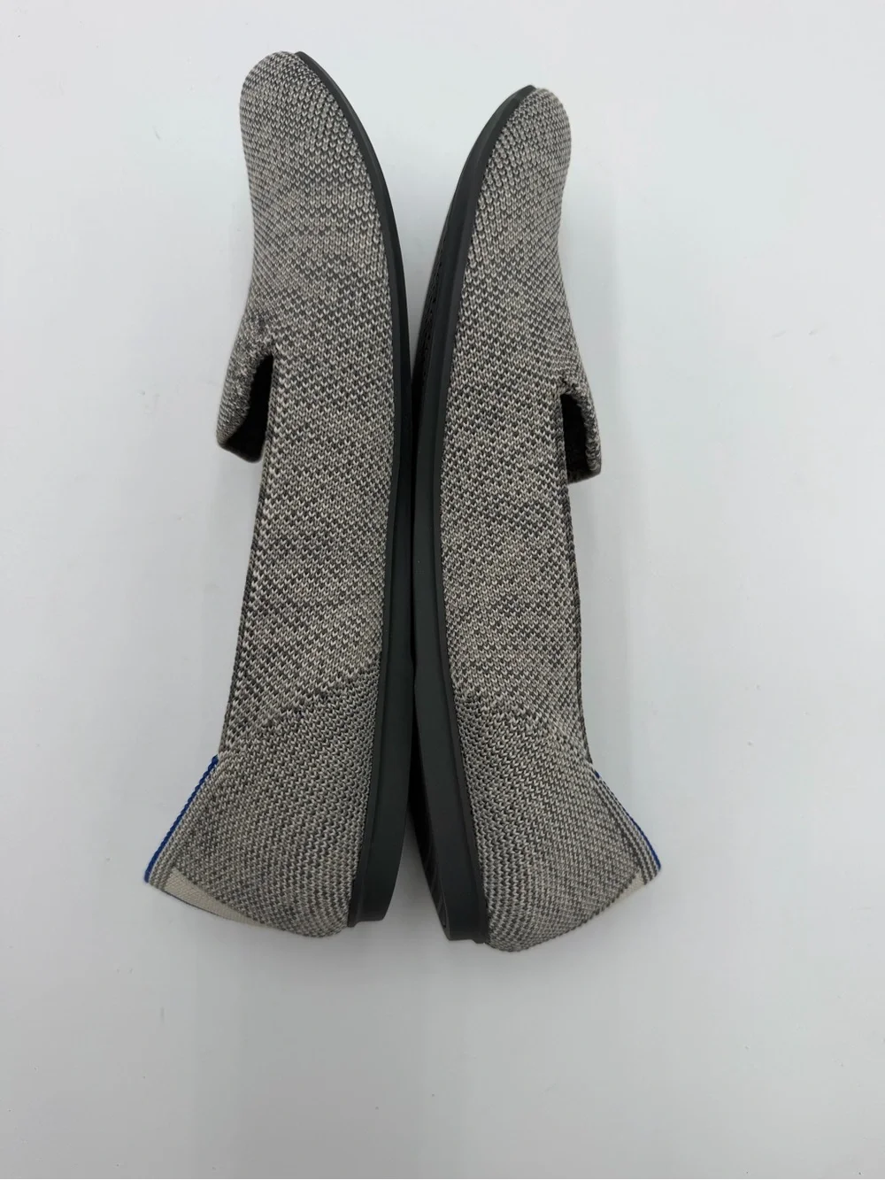 Rothy’s Women’s Size 8 Gray Knit Loafers Flats Blue Stripe Washable Shoes